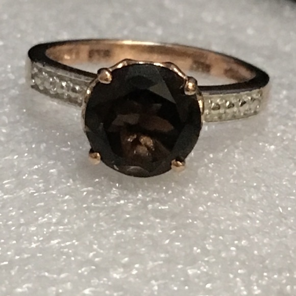 Jewelry - Real smoky quartz 14k RGP Ring Size 7